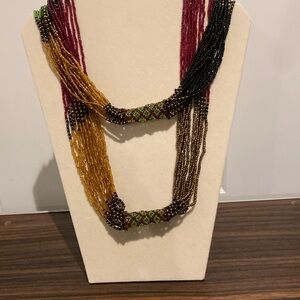 Multi color seed bead necklace